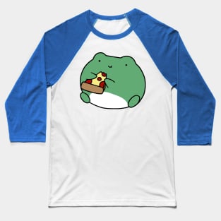 Frog Eating Pizza Baseball T-Shirt